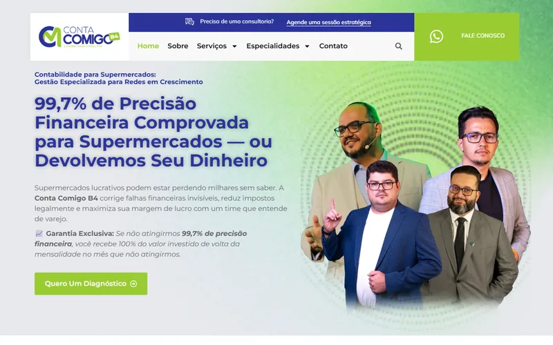Site da Conta Comigo B4, criado pela DPG Marketing Contábil